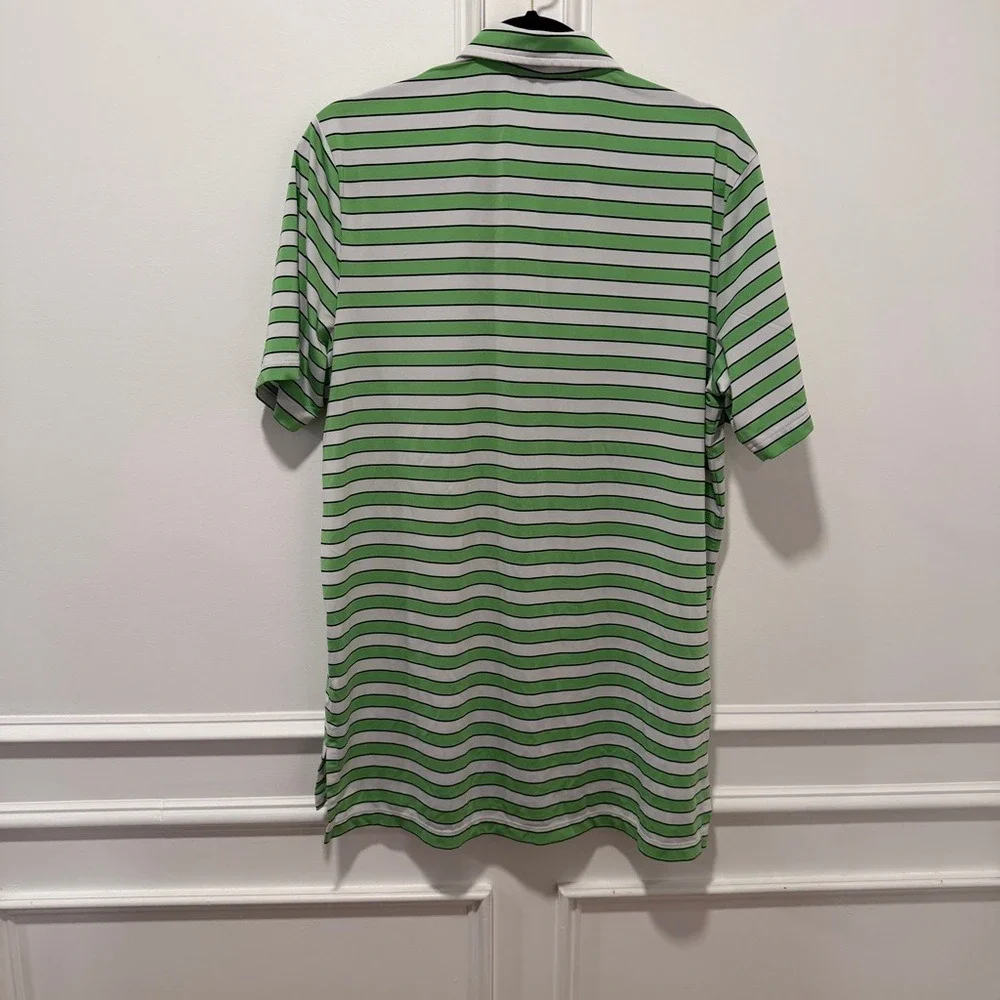 RLX Ralph Lauren Golf Polo Shirt Men's XL‎ Green White Black Striped